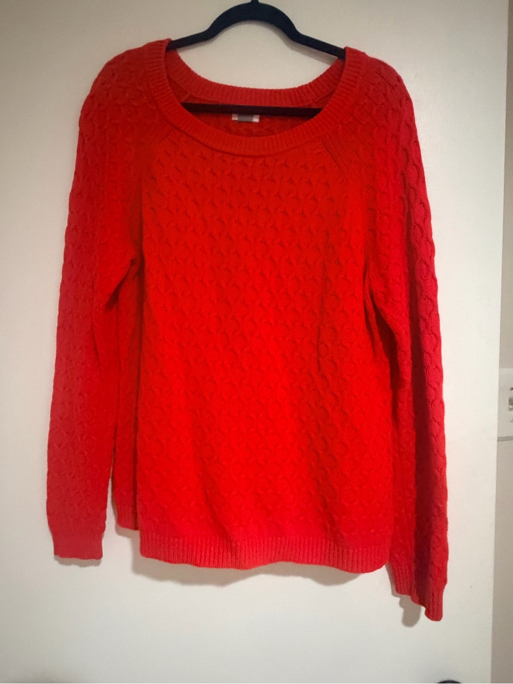Old Navy Red Cable Crewneck Sweater
